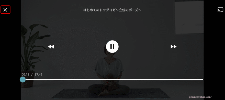 SOELU(ソエル)ビデオレッスン退出ボタン